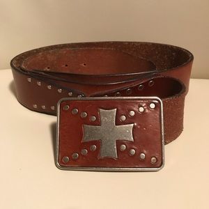 Guess brown leather belt